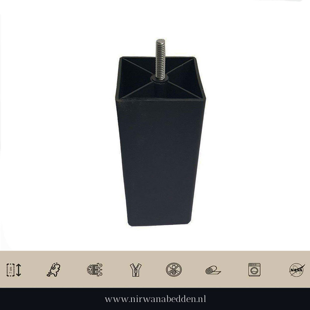vrouwelijk ontwerp Noodlottig Boxspring Plastic Poten Vierkant 12cm 6 stuks – Nirwana Bedden
