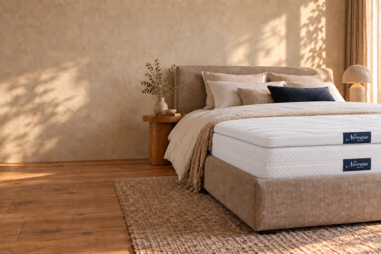 Matras en topper in een sfeervolle slaapkamer